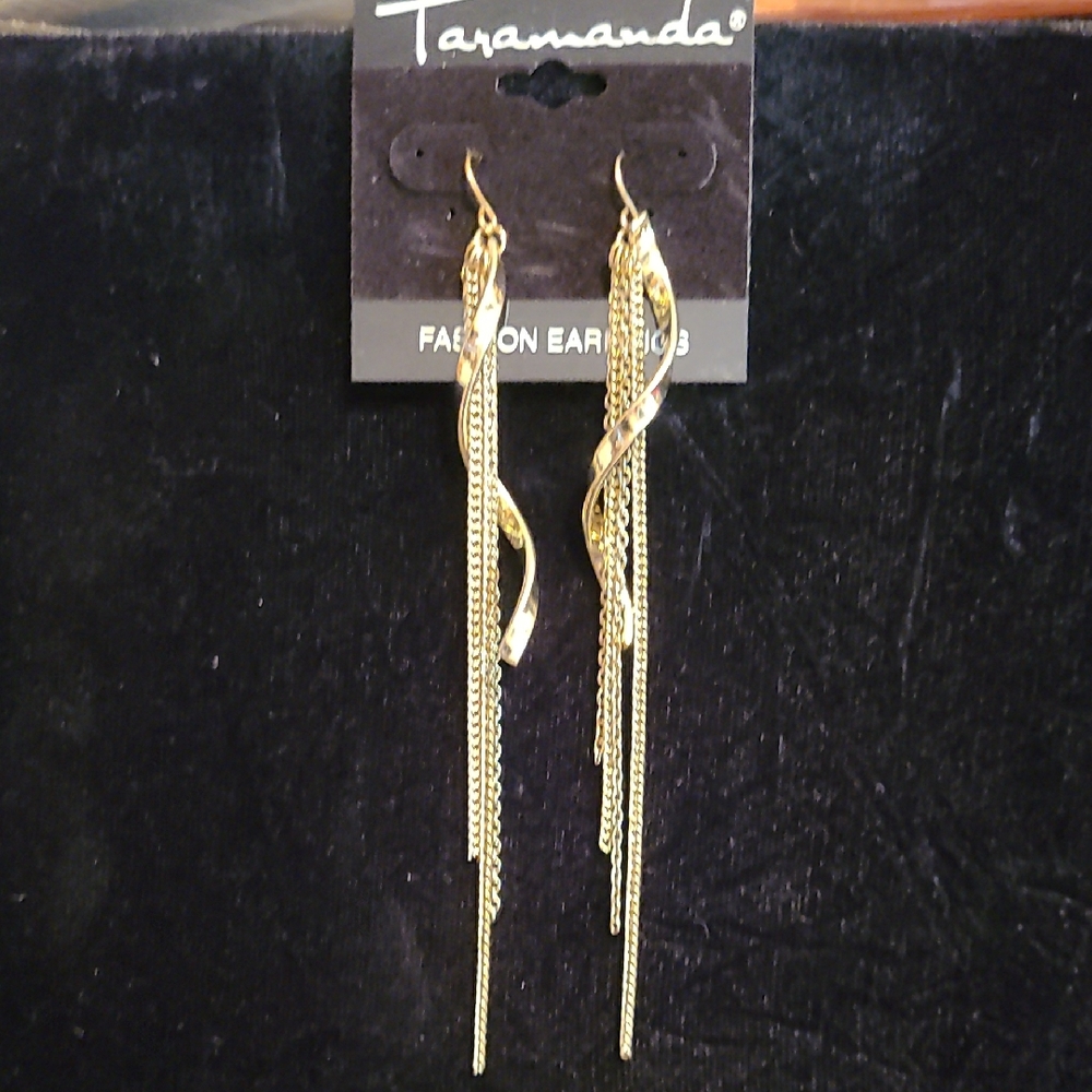 Taramanda Goldtone Dangle Earrings